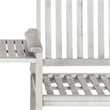 Pemberly Row Acacia Wood and Galvanized Steel Twin Seat Bench in Gray