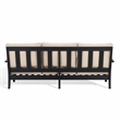 Pemberly Row Eucalyptus Wood Outdoor Sofa in Black / White with Cushions