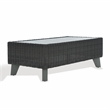 Pemberly Row Aluminum and PE Wicker Outdoor Coffee Table in Dark Gray