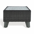 Pemberly Row Aluminum and PE Wicker Outdoor Coffee Table in Dark Gray