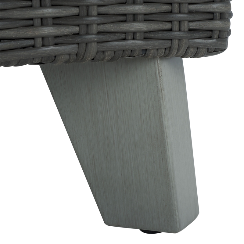 Pemberly Row Aluminum and PE Wicker Outdoor Coffee Table in Dark Gray