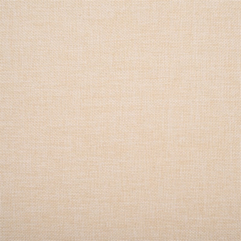 Pemberly Row Teak Wood and Polyester Outdoor Sofa in Natural / Taupe