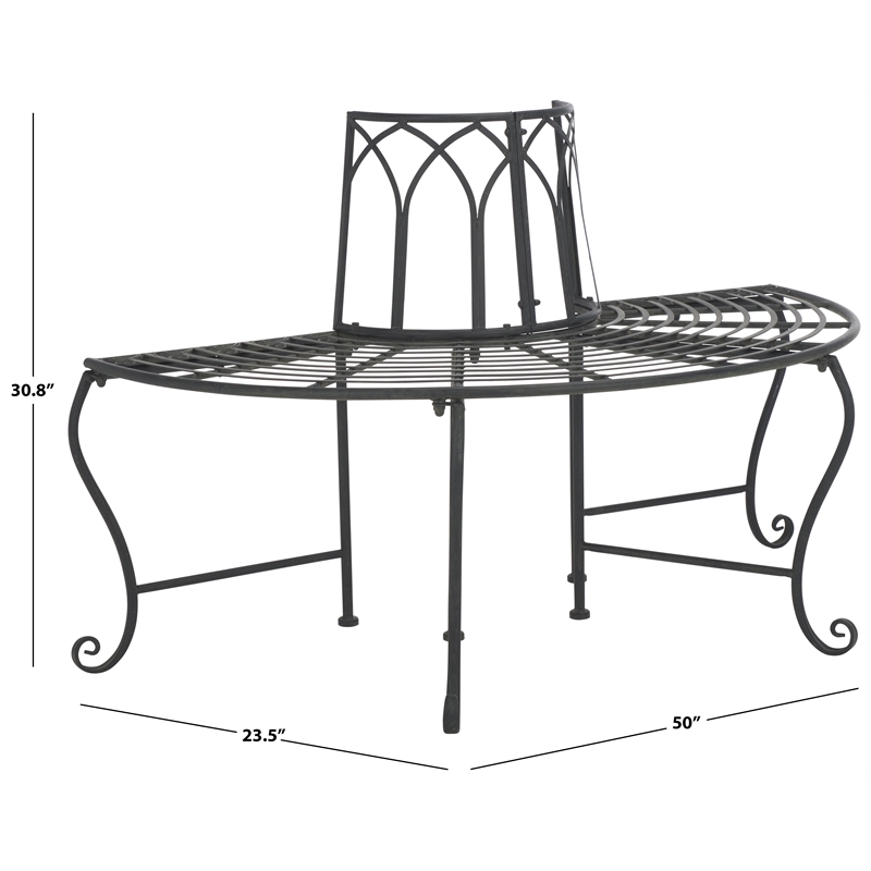 Pemberly Row Iron Benches in Black for Indoor and Outdoor Seating