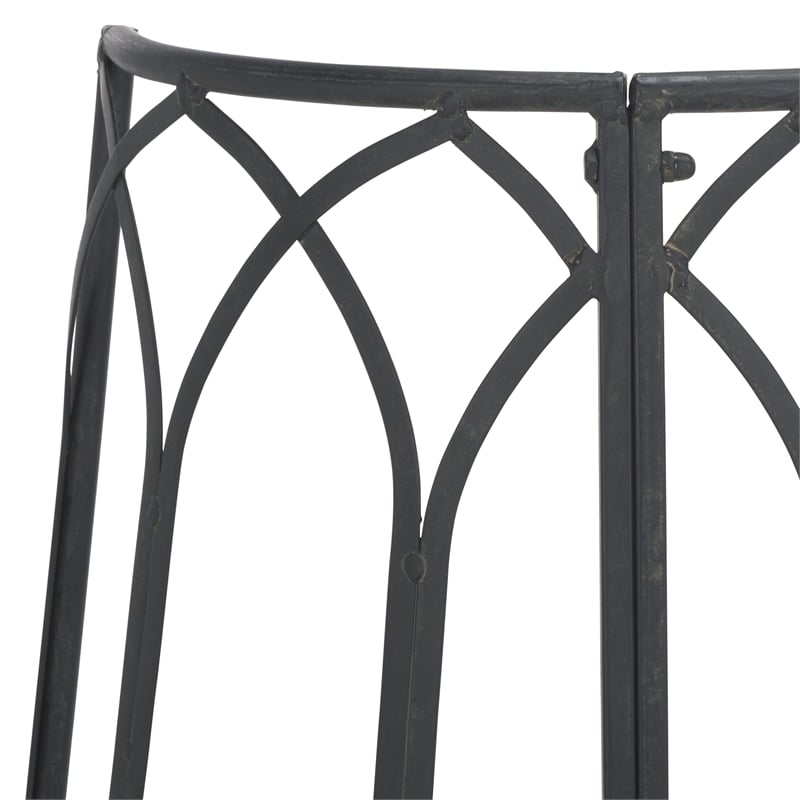 Pemberly Row Iron Benches in Black for Indoor and Outdoor Seating