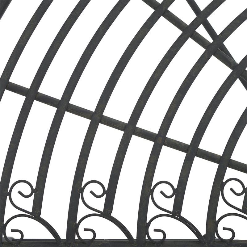 Pemberly Row Iron Benches in Black for Indoor and Outdoor Seating