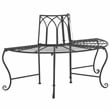 Pemberly Row Iron Benches in Black for Indoor and Outdoor Seating