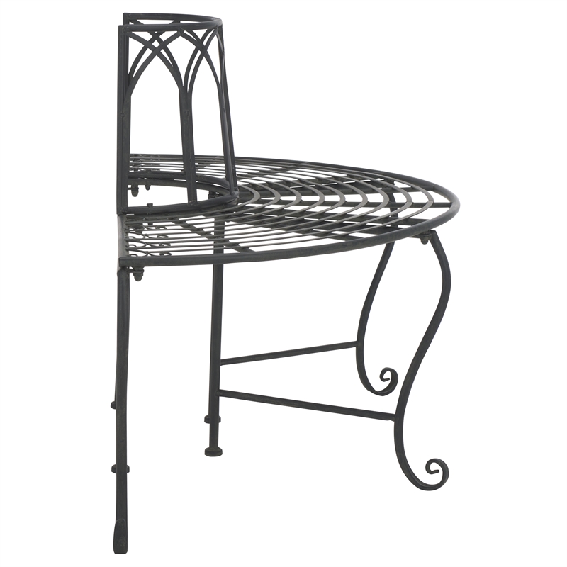 Pemberly Row Iron Benches in Black for Indoor and Outdoor Seating