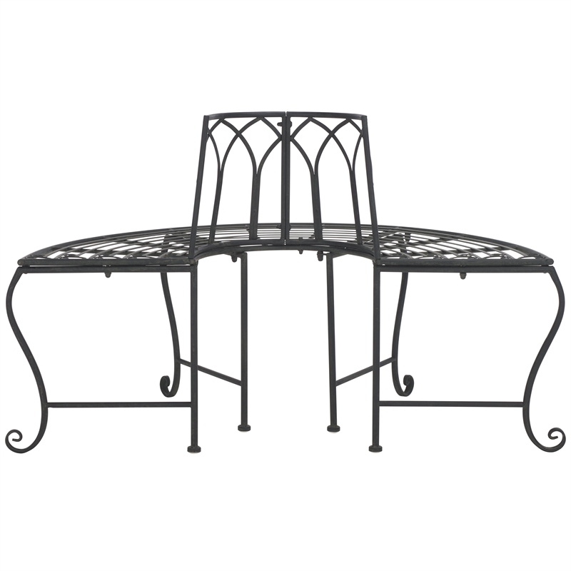 Pemberly Row Iron Benches in Black for Indoor and Outdoor Seating