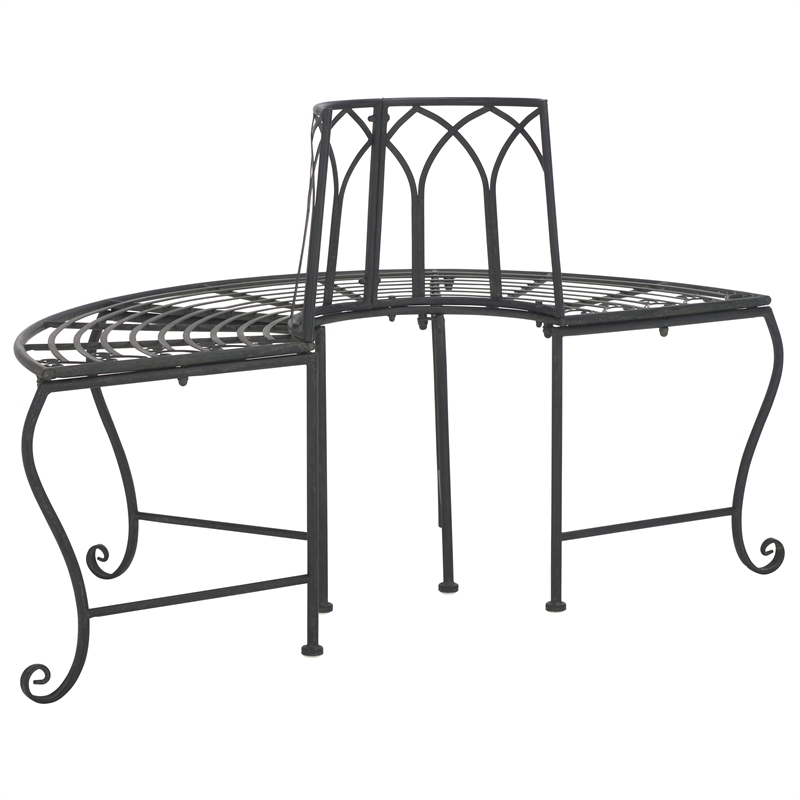 Pemberly Row Iron Benches in Black for Indoor and Outdoor Seating