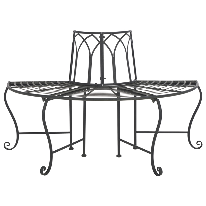 Pemberly Row Iron Benches in Black for Indoor and Outdoor Seating