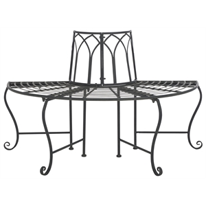 Pemberly Row Iron Benches in Black for Indoor and Outdoor Seating