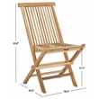 Pemberly Row Teak Wood Folding Chair in Natural for Indoor/Outdoor