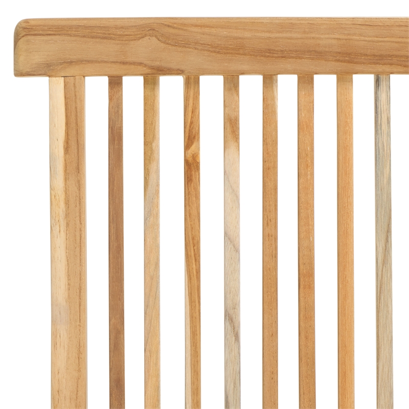 Pemberly Row Teak Wood Folding Chair in Natural for Indoor/Outdoor