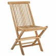 Pemberly Row Teak Wood Folding Chair in Natural for Indoor/Outdoor