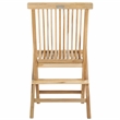 Pemberly Row Teak Wood Folding Chair in Natural for Indoor/Outdoor