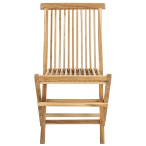 Pemberly Row Teak Wood Folding Chair in Natural for Indoor/Outdoor