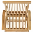 Pemberly Row Teak Wood and Brass Folding Arm Chair in Natural