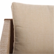 Pemberly Row Acacia Wood and Polyester Living Set in Natural / Taupe