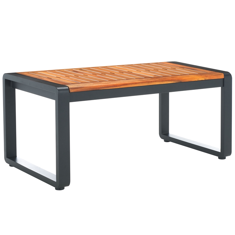 Pemberly Row Steel and Polyester Outdoor Living Set in Black/Gray