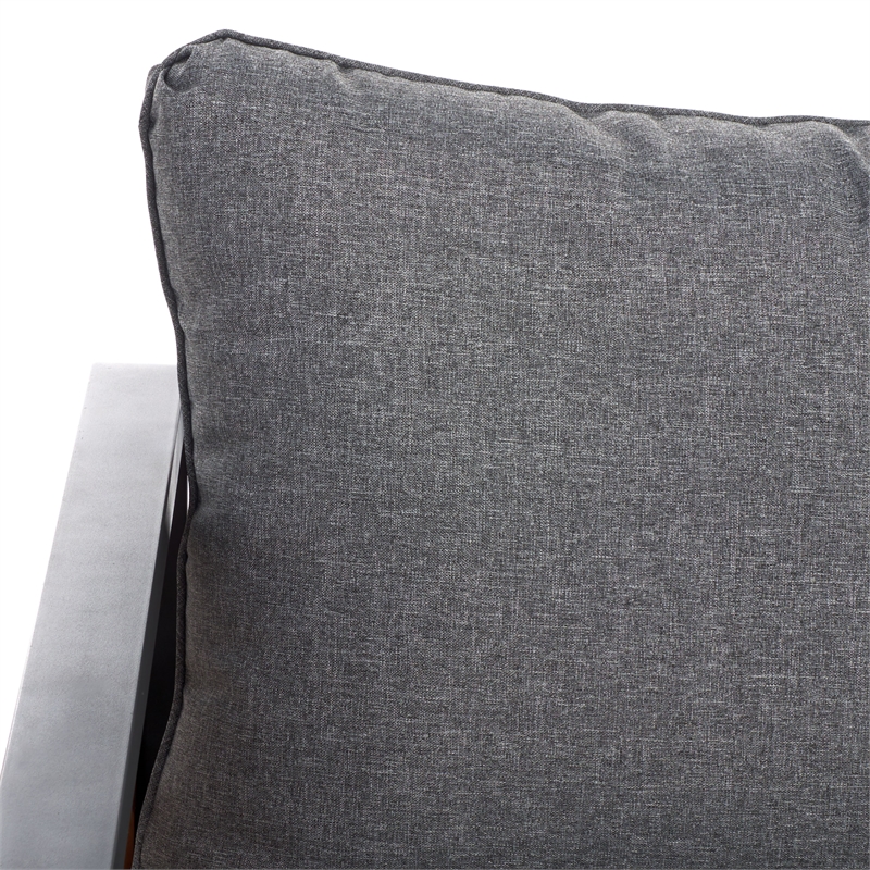 Pemberly Row Steel and Polyester Outdoor Living Set in Black/Gray