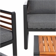 Pemberly Row Steel and Polyester Outdoor Living Set in Black/Gray