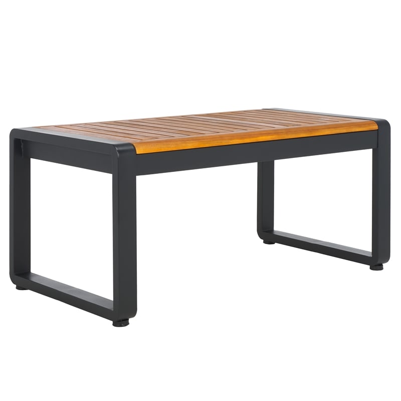 Pemberly Row Steel and Polyester Outdoor Living Set in Black / Light Gray