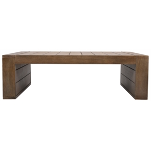 Pemberly Row Eucalyptus Wood Patio Coffee Table with Spacious Top in Natural