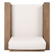 Pemberly Row Eucalyptus Wood Patio Chair with Cushion in Natural / Beige