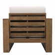 Pemberly Row Eucalyptus Wood Patio Chair with Cushion in Natural / Beige