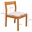 Pemberly Row Brazilian Teak Wood Outdoor Dining Chair in Natural / White