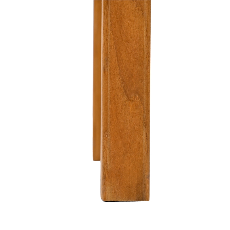 Pemberly Row Brazilian Teak Wood Outdoor Dining Chair in Natural / White