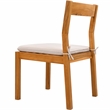 Pemberly Row Brazilian Teak Wood Outdoor Dining Chair in Natural / White