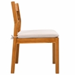 Pemberly Row Brazilian Teak Wood Outdoor Dining Chair in Natural / White