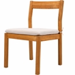 Pemberly Row Brazilian Teak Wood Outdoor Dining Chair in Natural / White