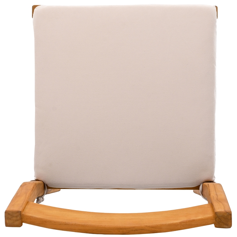 Pemberly Row Brazilian Teak Wood Outdoor Dining Chair in Natural / White