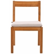 Pemberly Row Brazilian Teak Wood Outdoor Dining Chair in Natural / White