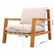 Pemberly Row Brazilian Teak Wood Patio Chair in Natural / White