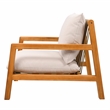 Pemberly Row Brazilian Teak Wood Patio Chair in Natural / White