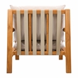 Pemberly Row Brazilian Teak Wood Patio Chair in Natural / White