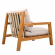Pemberly Row Brazilian Teak Wood Patio Chair in Natural / White