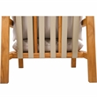 Pemberly Row Brazilian Teak Wood Patio Chair in Natural / White