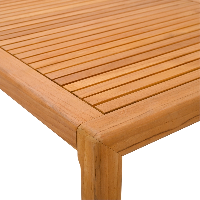 Pemberly Row Brazilian Teak Wood Patio Coffee Table in Natural