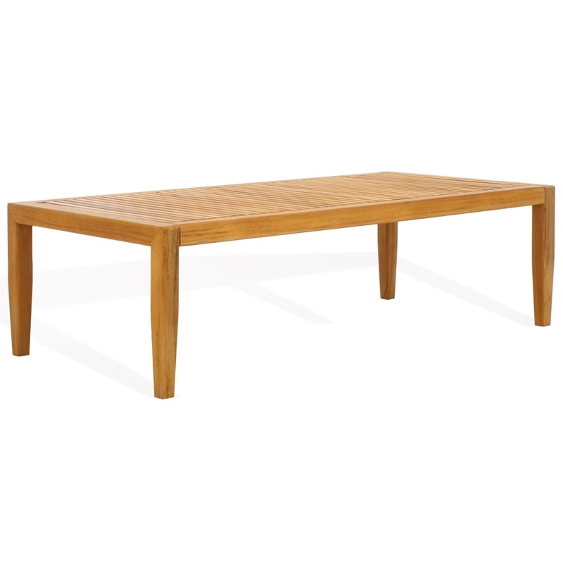 Pemberly Row Brazilian Teak Wood Patio Coffee Table in Natural