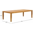 Pemberly Row Brazilian Teak Wood Patio Coffee Table in Natural