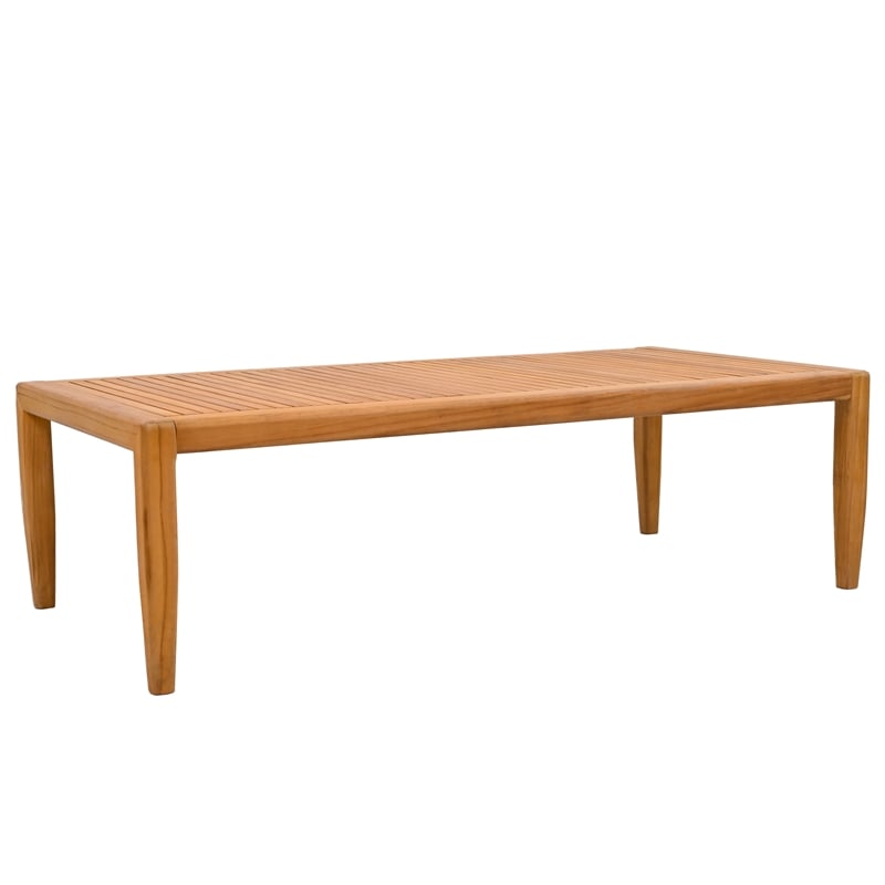 Pemberly Row Brazilian Teak Wood Patio Coffee Table in Natural