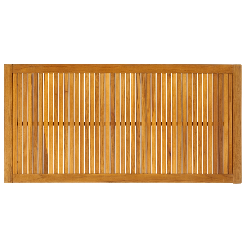 Pemberly Row Brazilian Teak Wood Patio Coffee Table in Natural