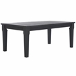 Pemberly Row Eucalyptus Wood Patio Coffee Table in Black with Modern Design