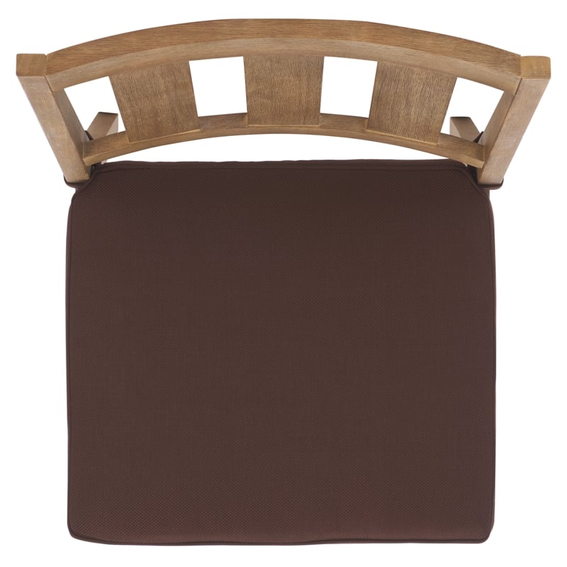 Pemberly Row Eucalyptus Wood Outdoor Dining Chair in Natural / Brown