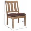 Pemberly Row Eucalyptus Wood Outdoor Dining Chair in Natural / Brown