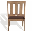 Pemberly Row Eucalyptus Wood Outdoor Dining Chair in Natural / Brown